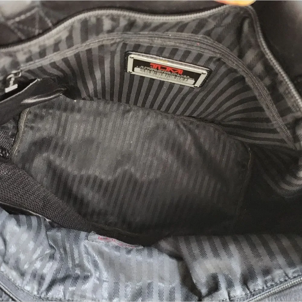 Tumi Travel Tote Nylon With Black Leather Trim Medium